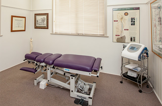 Chiropractic consultation room.